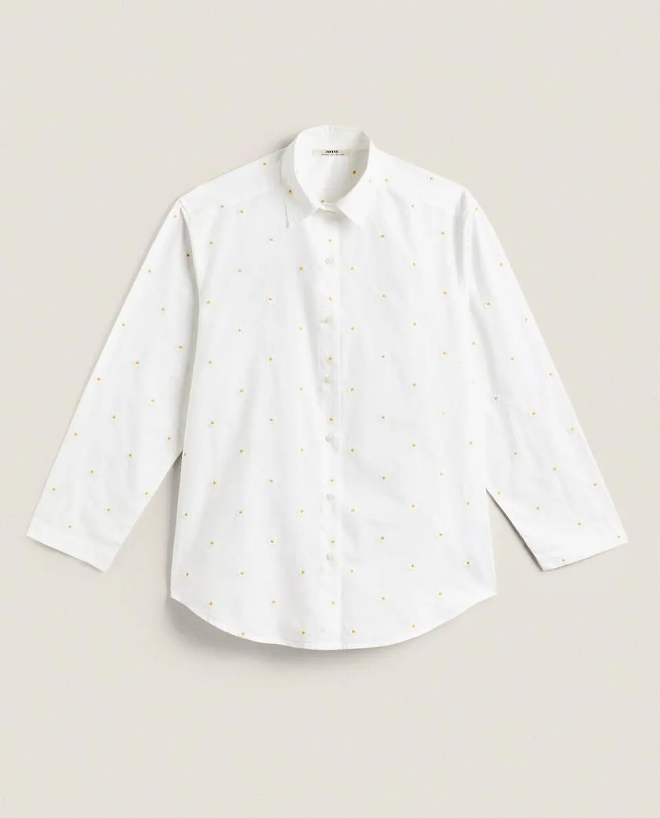 CAMISA ALGODÓN BORDADOS MARGARITAS