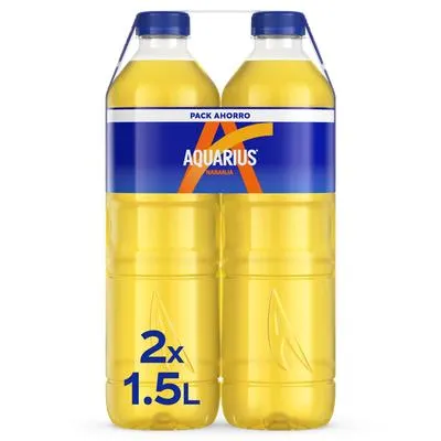 Bebida isotónica Aquarius botella 1,5l pack 2 naranja