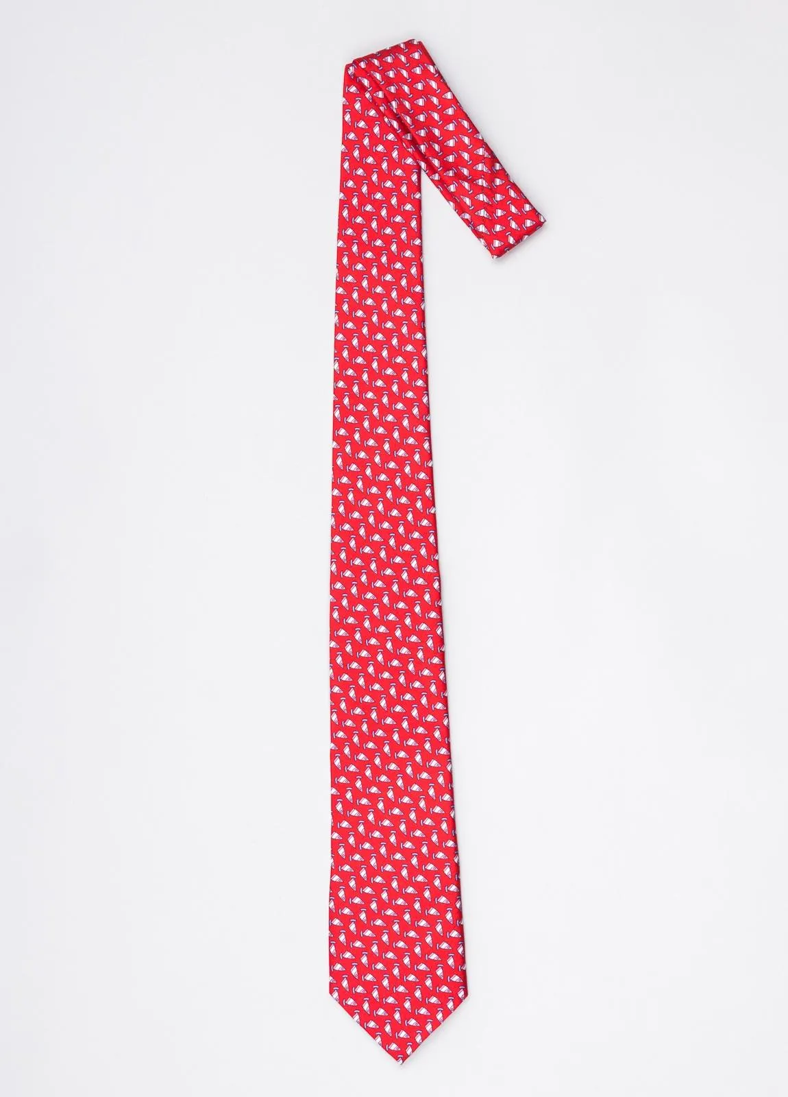 Corbata FUREST COLECCIÓN color rojo con dibujo windsurf