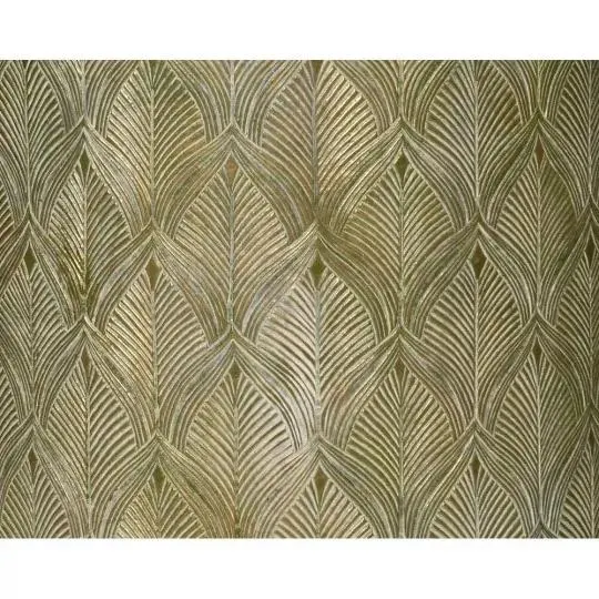 MACETA LEAF VERDE DORADO 31.5X31CM