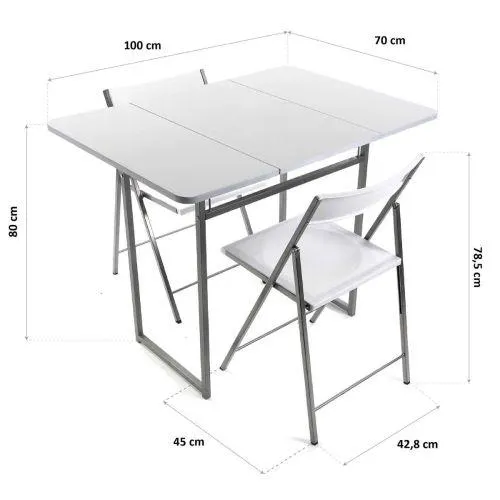 Mesa Plegable más 2 Sillas de P.V.C ANDREA 19840050