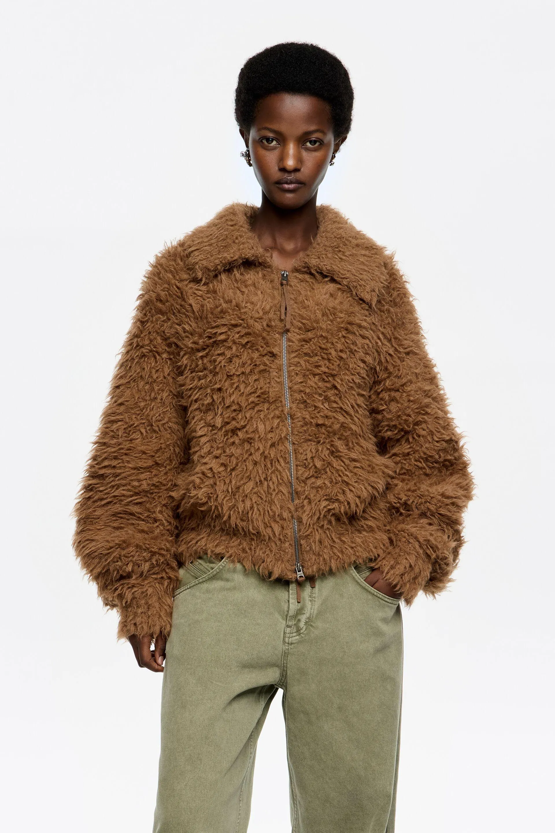 Cárdigan pelo alpaca tofe