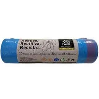 Bolsa basura Reciclada AR. Azul 30L 20uds