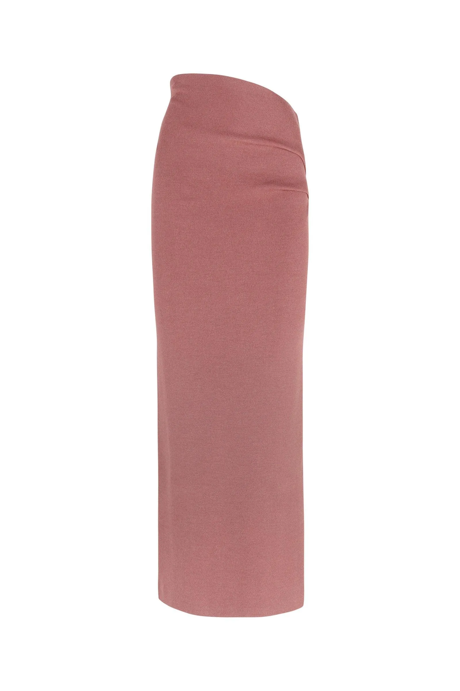 Airi, strawberry silk knit skirt