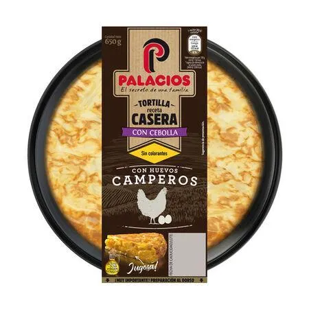 Tortilla de patata con cebolla sin gluten Palacios 650g