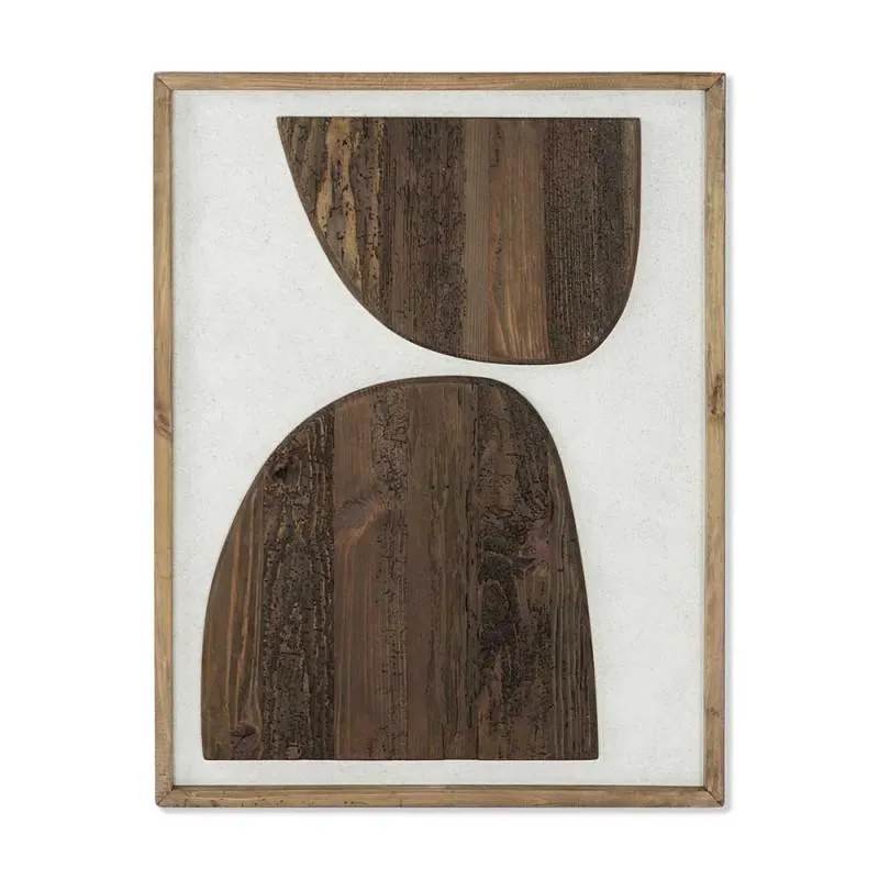 Cuadro Ars, blanco y madera