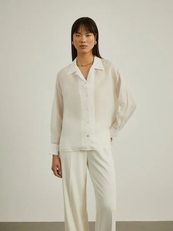 Camisa manga larga con lino