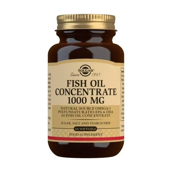Aceite de Pescado Concentrado (1000 mg)(60 Cápsulas blandas) – Solgar