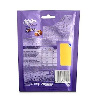 Galletas con pepitas de chocolate con leche Milka bolsa 110 g