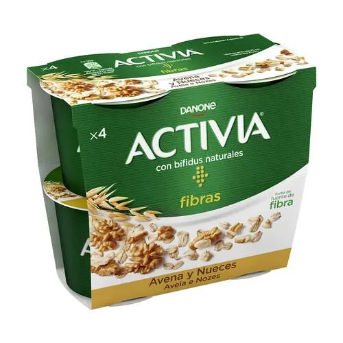 ACTIVIA Bífidus con avena y nueces ACTIVIA de Danone 4 x 115 g.
