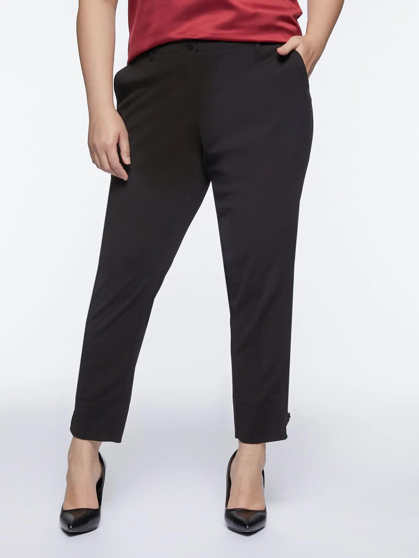 Pantaloni in crêpe stretch