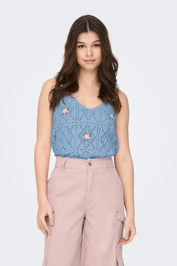 Top de crochet flores