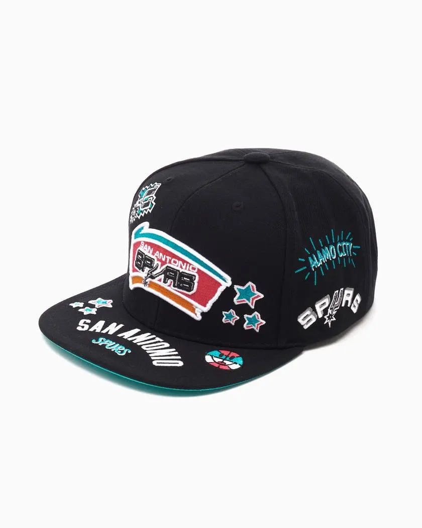 Mitchell & Ness NBA All Out HWC San AntonioSpurs Unisex Snapback Cap