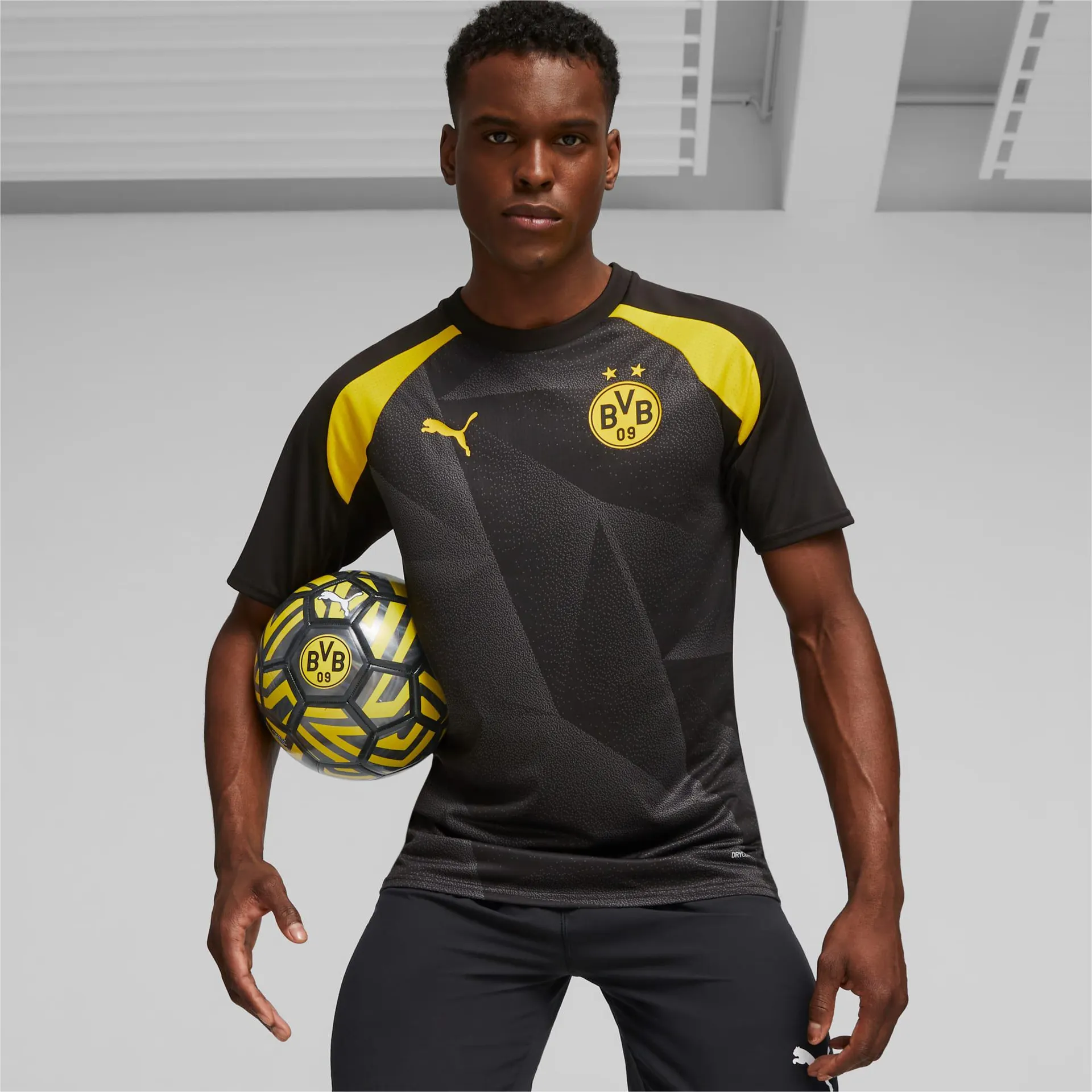 Camiseta deportiva Borussia Dortmund prepartido de manga corta para hombre