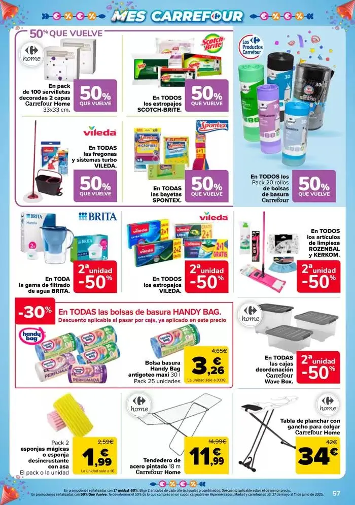 Catálogo de 50% QUE VUELVE + 2ªUD. AL -50% 13 de mayo al 26 de mayo 2025 - Página 57