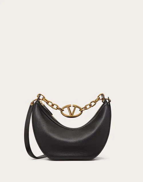BOLSO HOBO PEQUEÑO MOON DE CUERO CON CADENA Y EL VLOGO