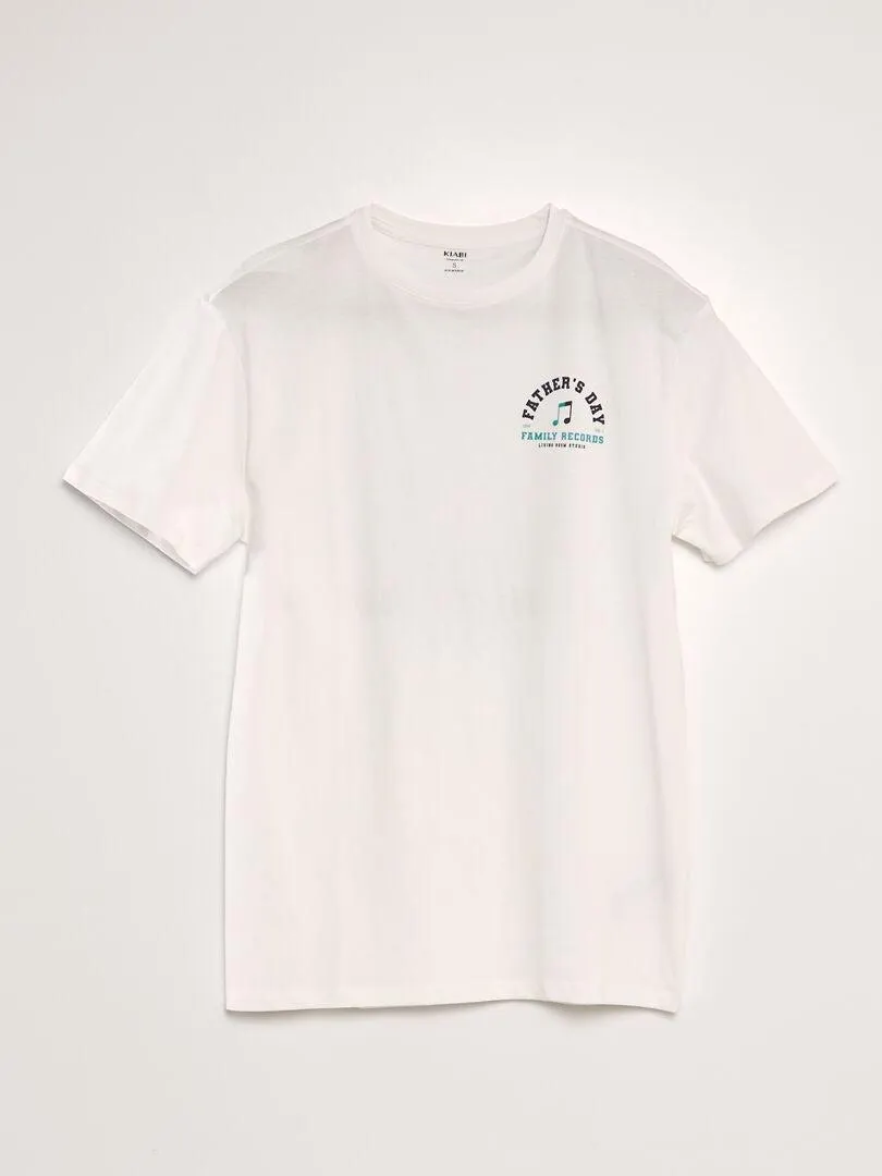 Camiseta estampada 'Día del Padre' - BLANCO