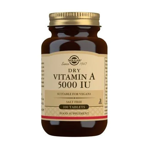 Vitamina A “Seca” 5000 Ui Palmitato (100 Comprimidos) – Solgar