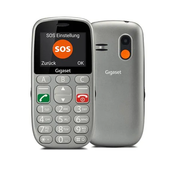TELEFONO MOVIL LIBRE SENIOR GIGASET GL390 2.2P-BOTON SOS-32MB-DUAL SIM-GRIS