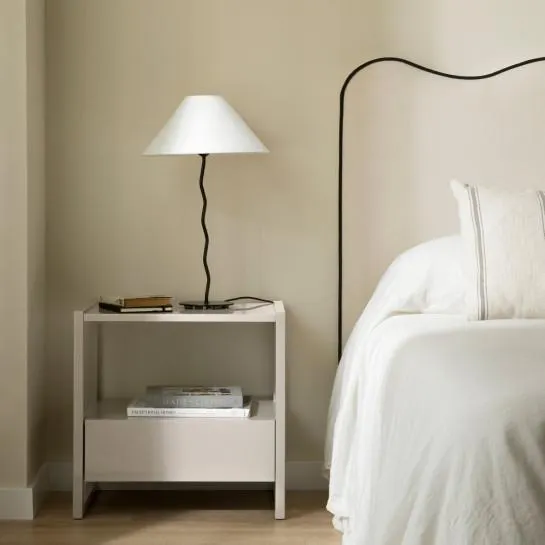 Mesita de noche tórtola 1 cajón