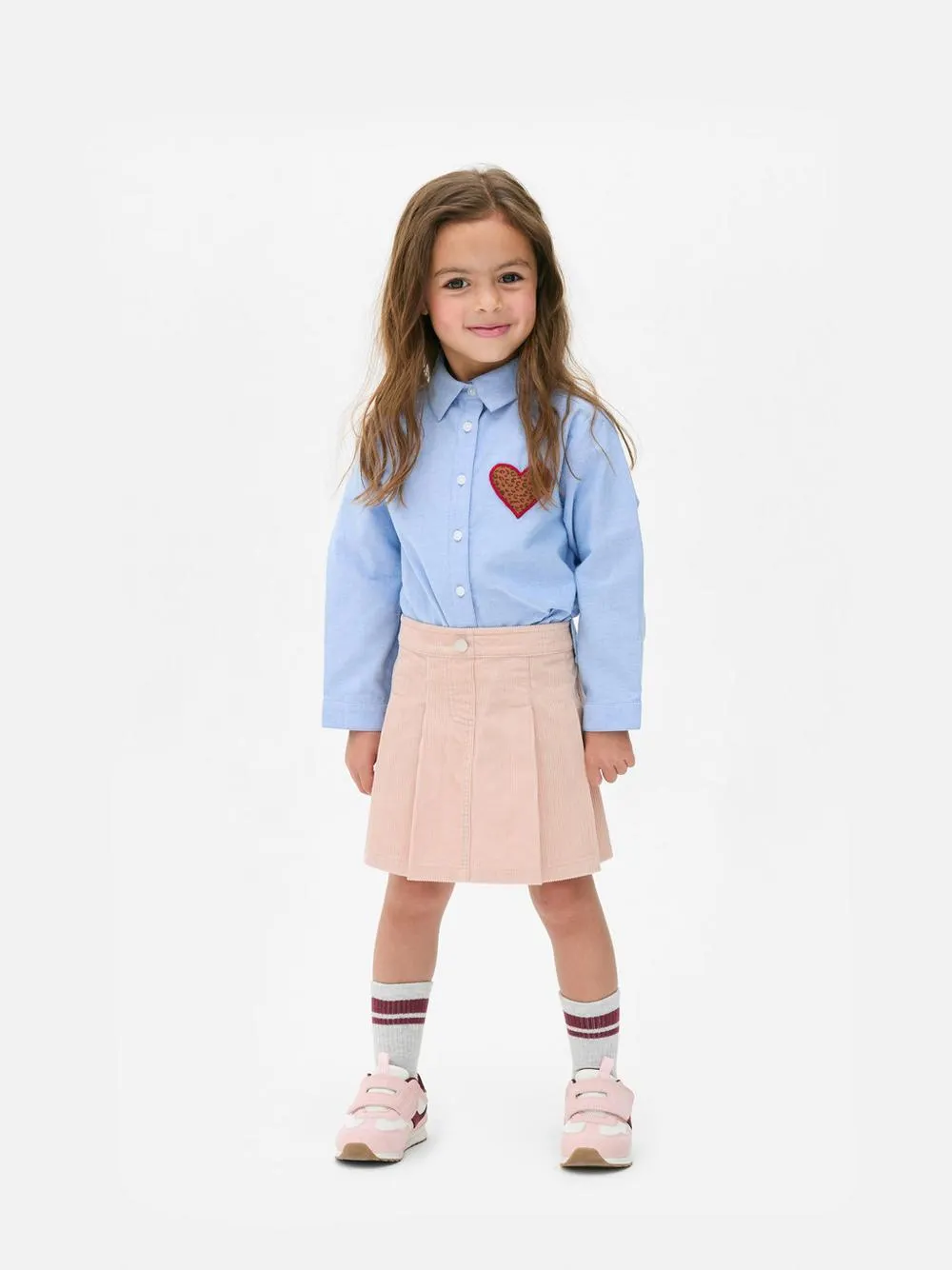 Falda plisada de pana