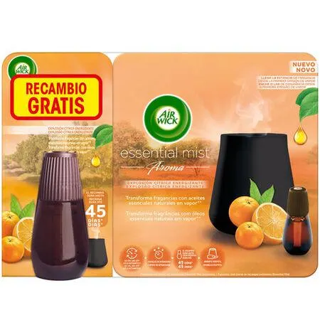 Ambientador a pilas Airwick essential mist aparato cítrico