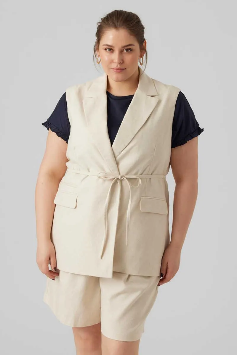Chaleco de lino talla grande