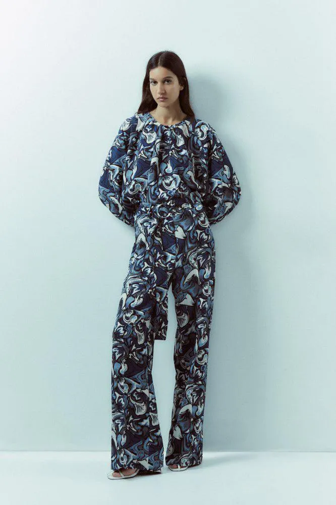 Pantalón ancho estampado