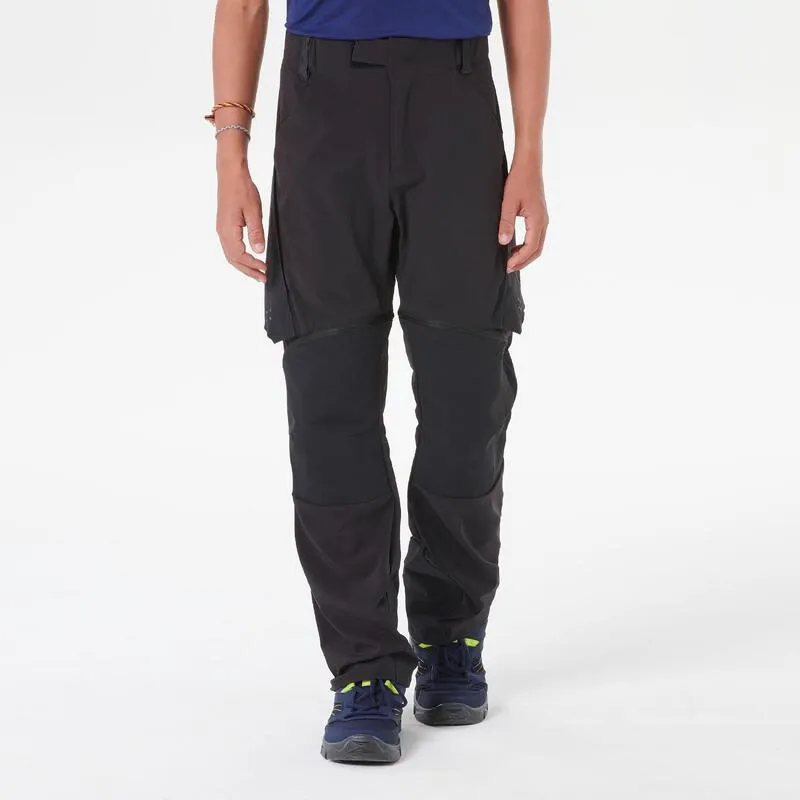 Pantalón de montaña y trekking desmontable Niños 7-15 años MH500 negro