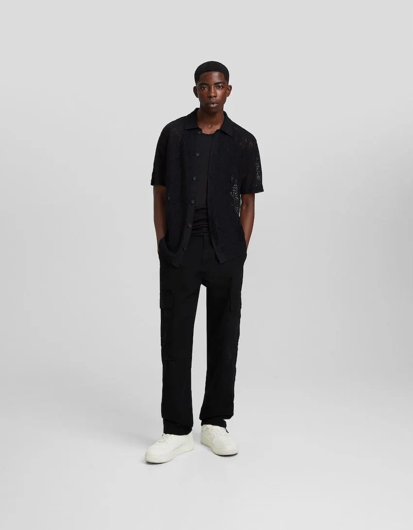 Ayarlanabilir wide leg kargo pantolon