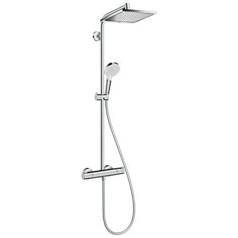 Hansgrohe Conjunto de ducha de 1 chorro Showerpipe Crometta E 240, cromo (27271000)