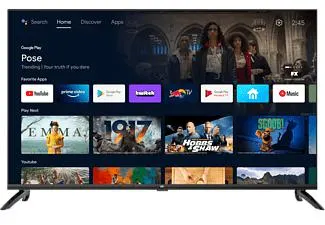 TV DLED 43" - OK OTV 43AU-5023C, UHD 4K, Android TV, DVB-T2 (H.265), Negro