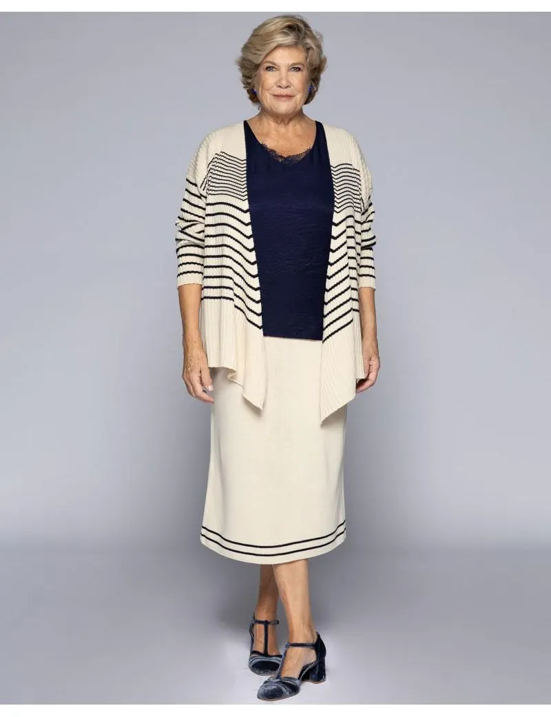 Falda Larga Punto Rayas Bajo