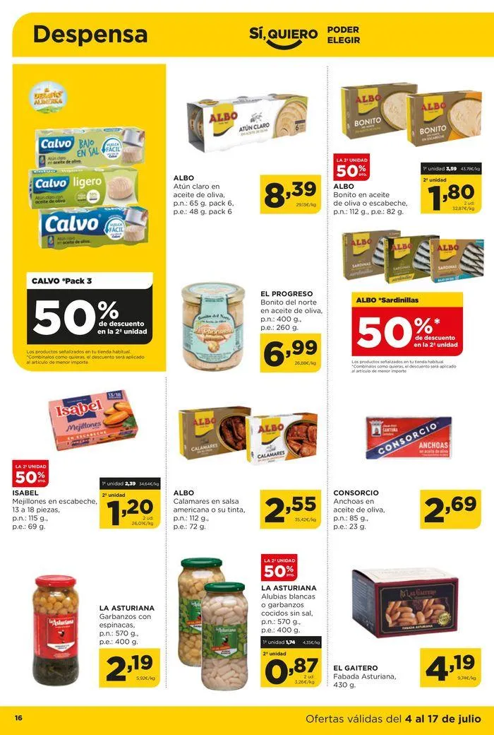 Catálogo de Catálogo Alimerka 4 de julio al 17 de julio 2024 - Página 16