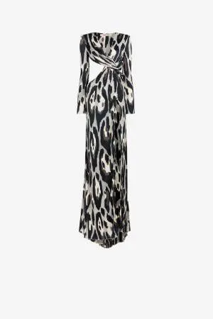 Vestido con aberturas y estampado Jaguar