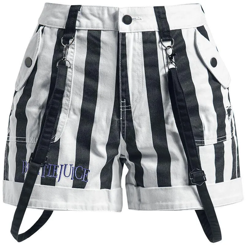 "Beetlejuice" Pantalones cortos negro-blanco de Beetlejuice