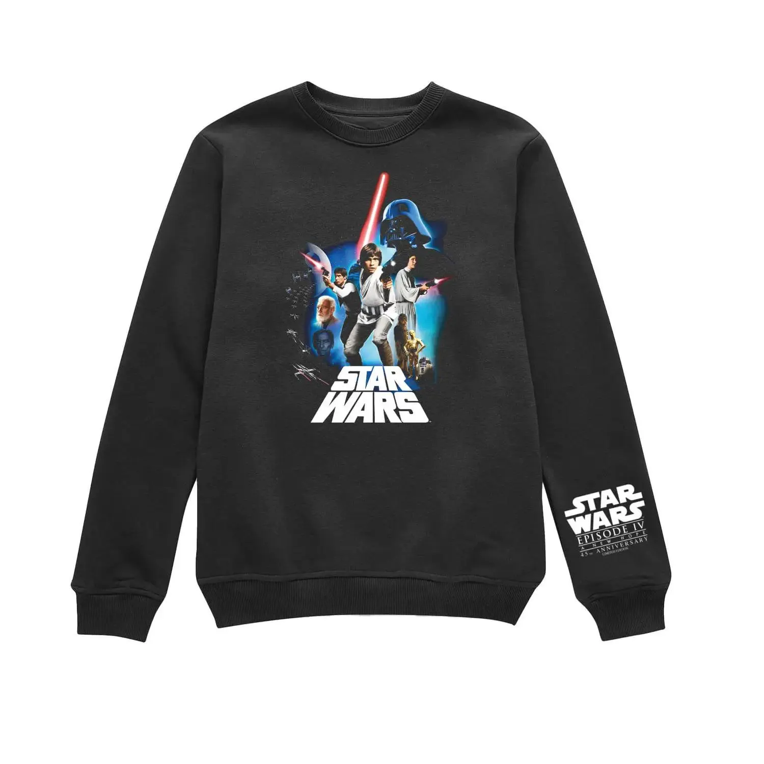 Star Wars - Una Nueva Esperanza - 45º Aniversario Composición Retro Sudadera - Negra