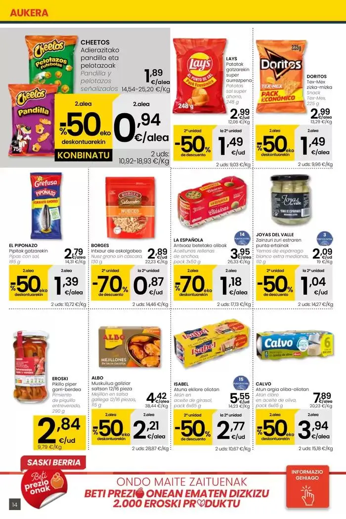 Catálogo de AUKERA OFERTA SUPERMERKATUAK EROSKI  10 de abril al 29 de abril 2025 - Página 14