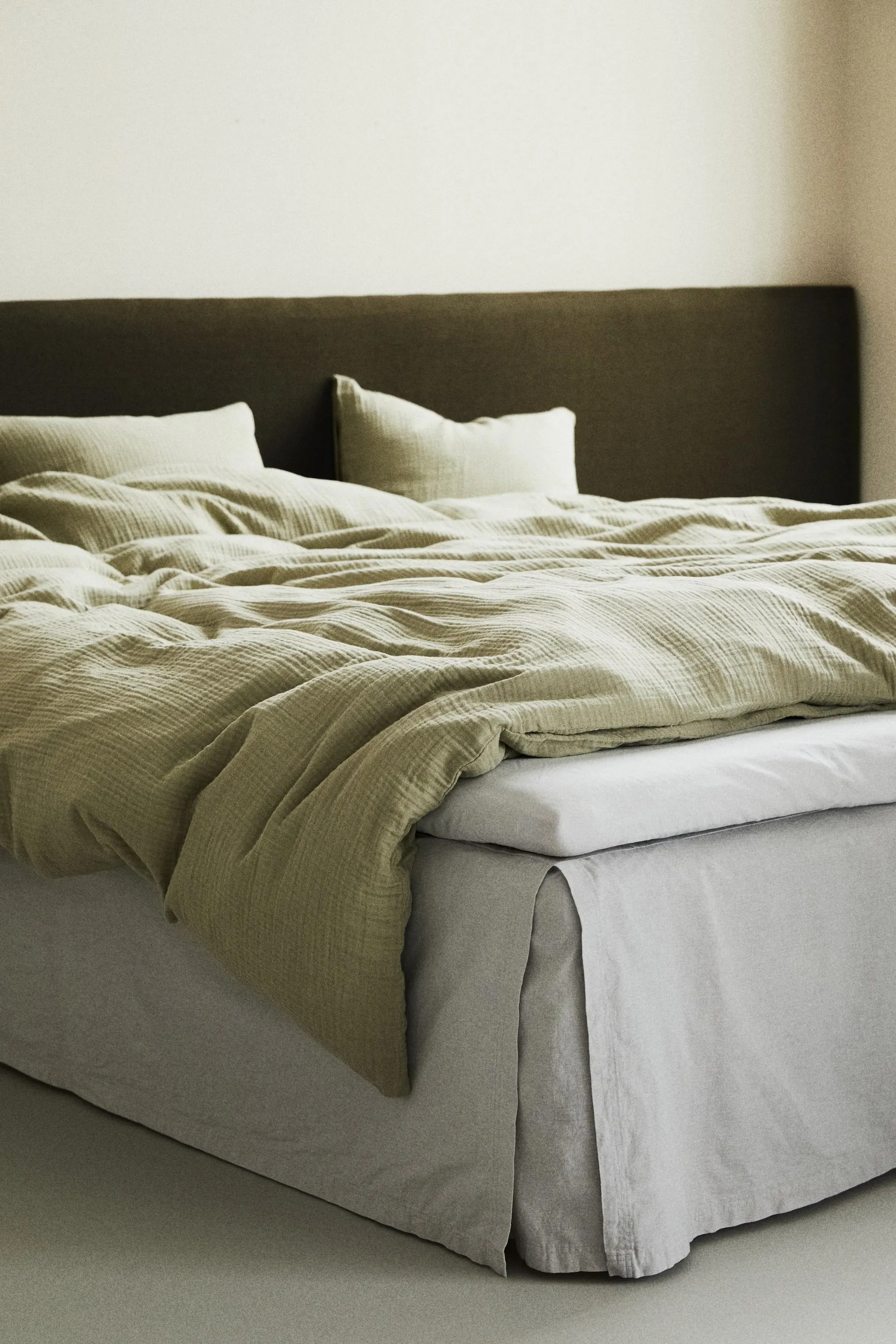 Cubrecanapé de mezcla de lino para cama doble