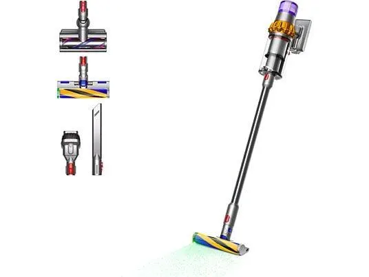 Aspirador escoba - Dyson v15 Detect™ Absolute, 240 W, 60 min, Inteligente y Potente, 3 Modos, Tecnología Láser, Sensor Suciedad