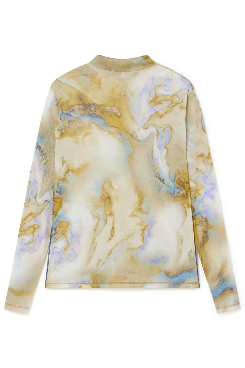 Camiseta de cuello alto y estampado marmoleado