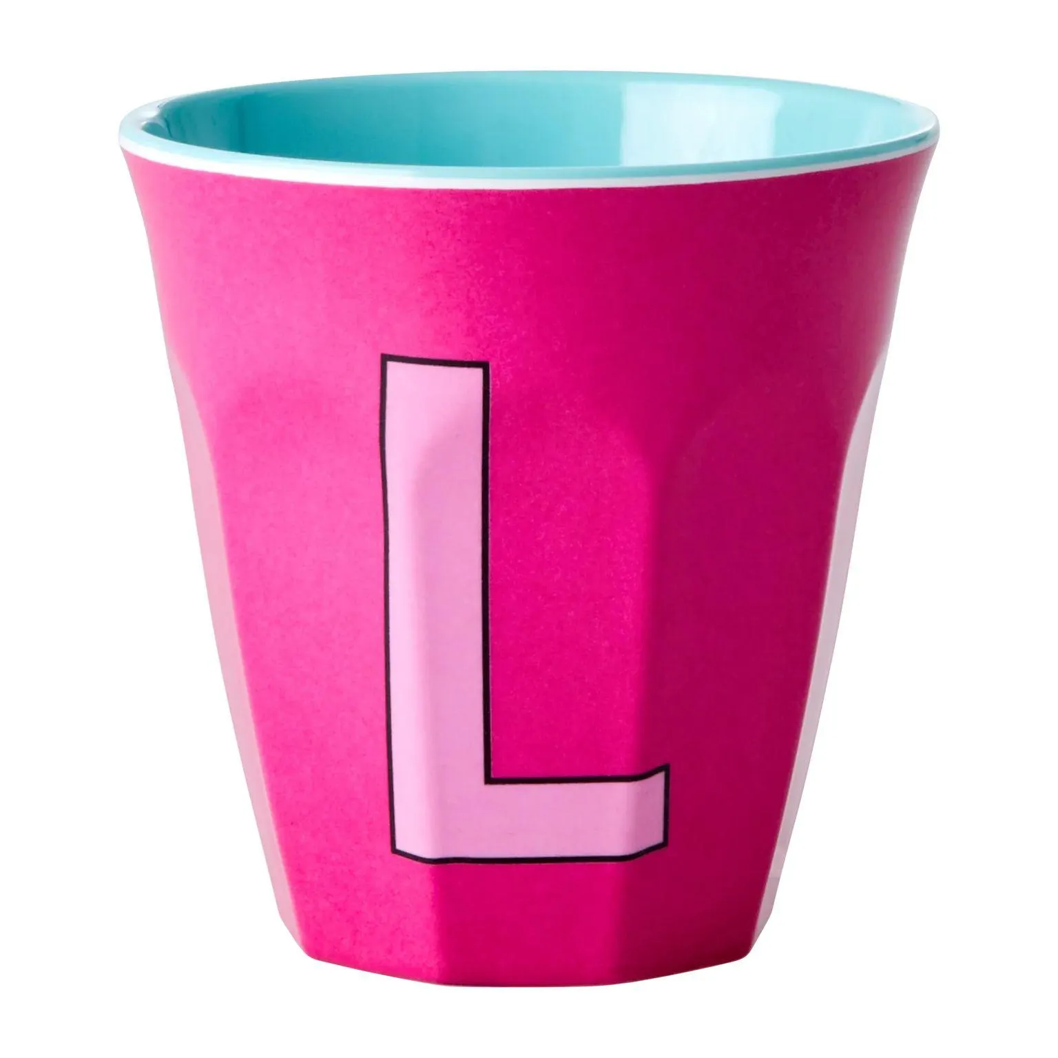 Taza melamina Rice mediana letra L 30 cl Fuchsia