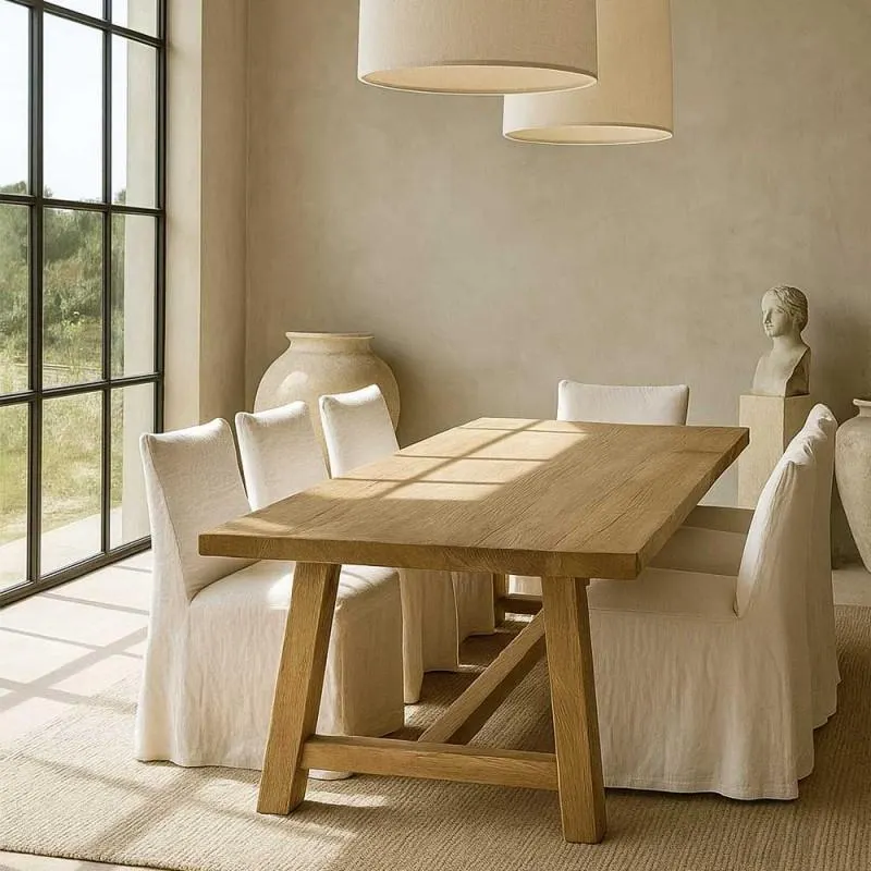 Elm wood dining table 260cm, Palo Santo