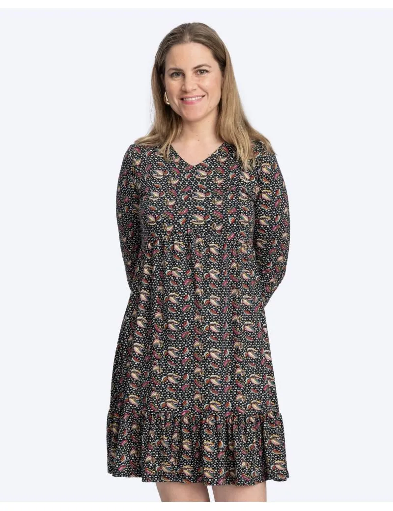 Vestido Punto Hojitas Volante