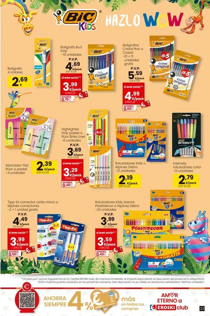 Catálogo de Ofertas Vuelta al Cole EROSKI 22 de agosto al 18 de septiembre 2024 - Página 33