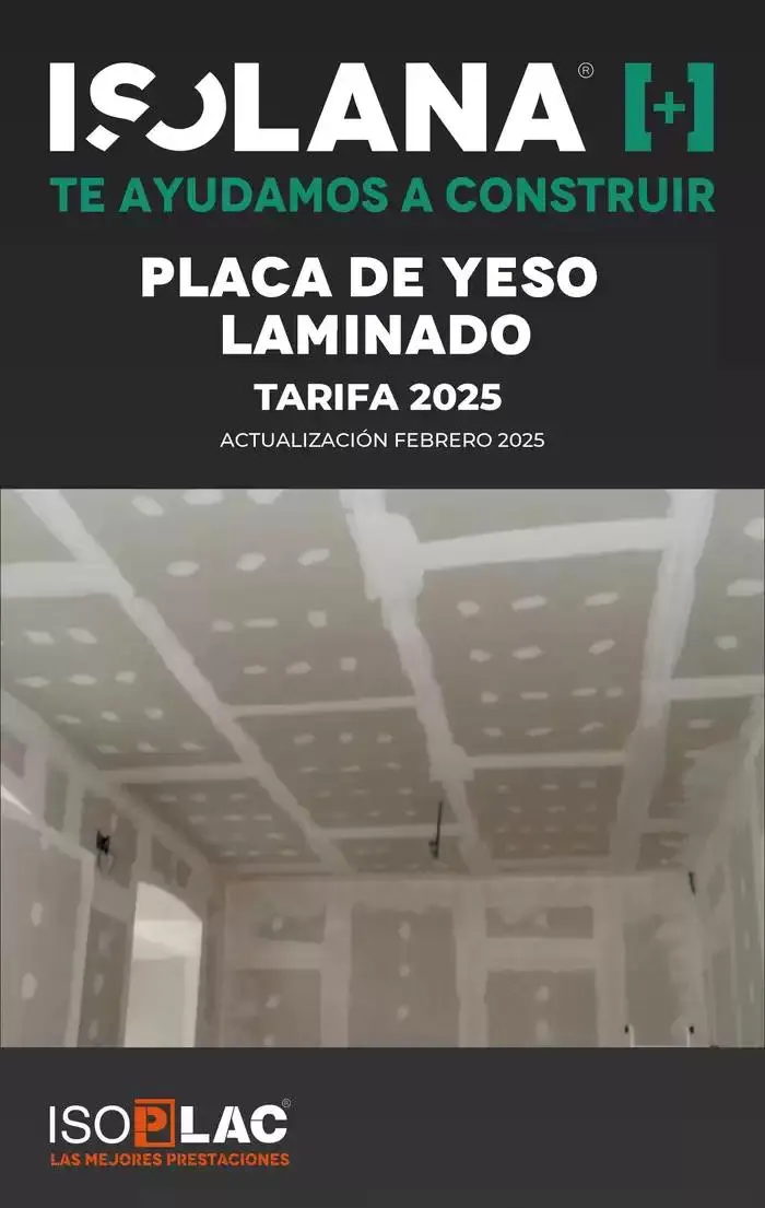 PLACA DE YESO LAMINADO – TARIFA ISOLANA 2025 - 1