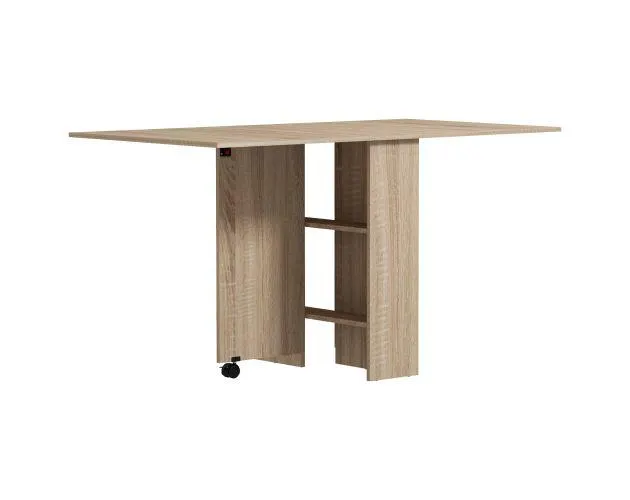Mesa plegable cocina melamina de madera color marrón 75x140x74 cm Homcom