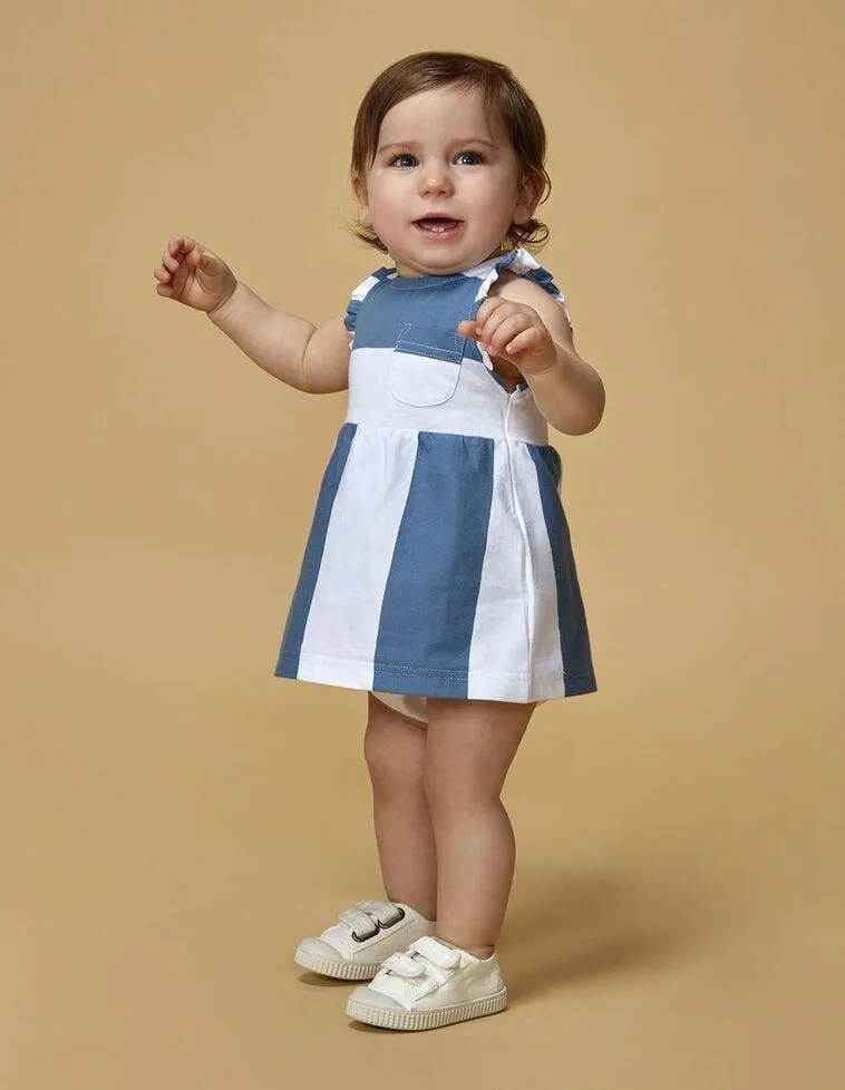 Vestido rayas azul claro