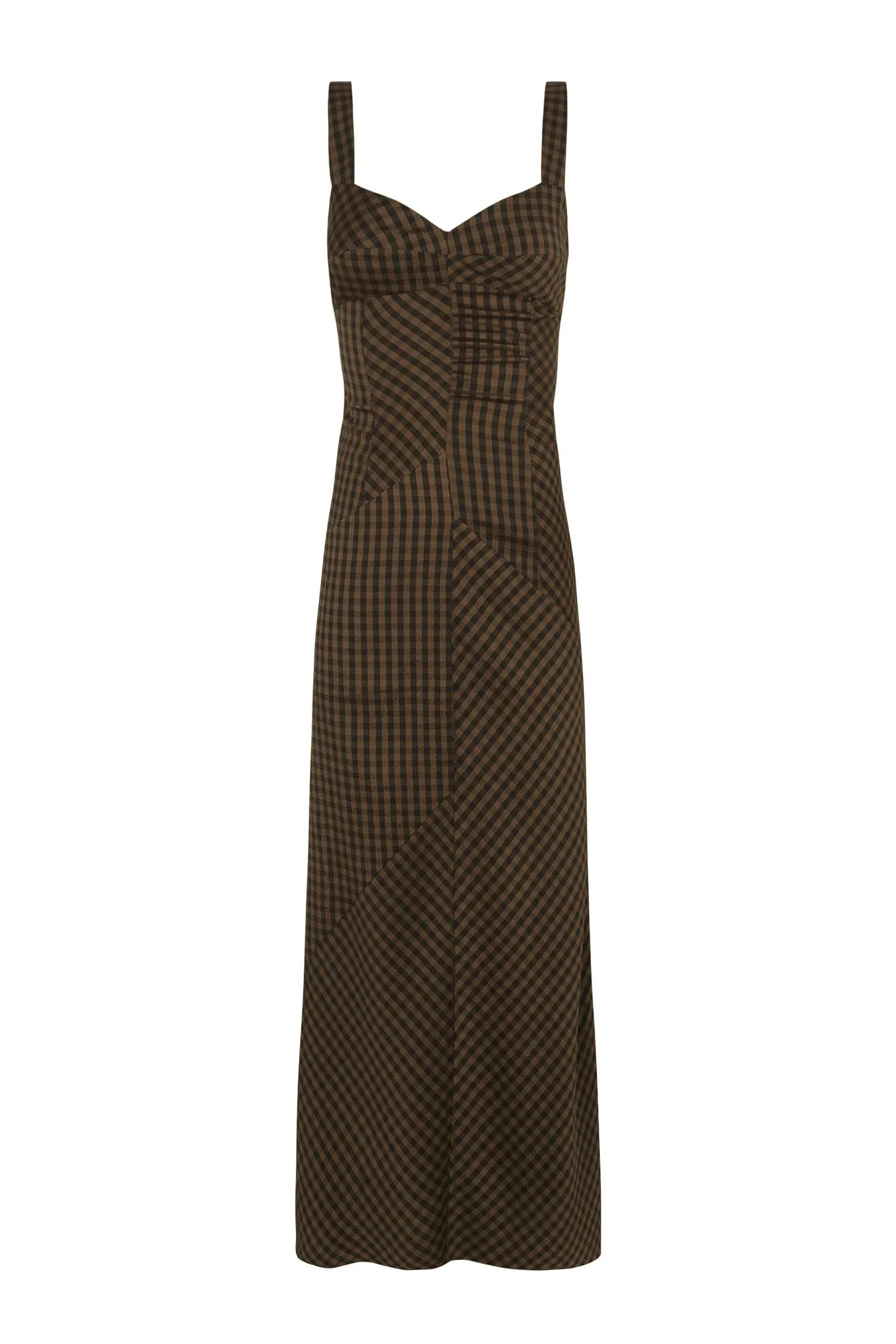 Justine, checked silk midi dress