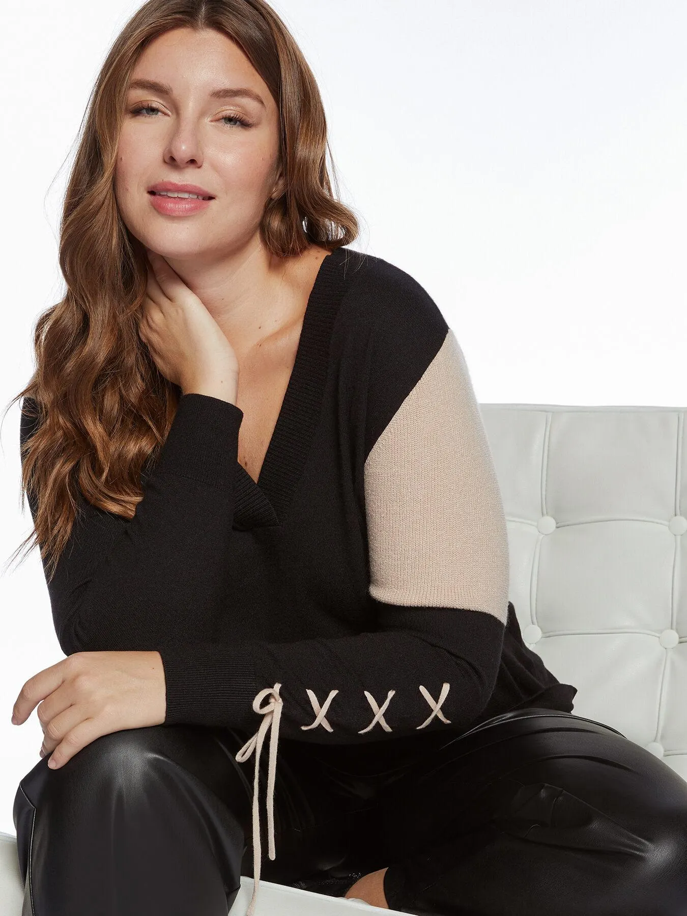 Jersey bicolor con cordones